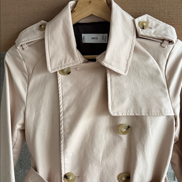 Mango Light Beige Double-Breasted Trench Coat - Picture 3 of 8